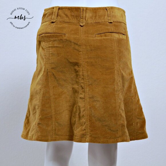 Athleta Old Gold Whenever Cord Cotton Blend Corduroy Midi Skirt - Picture 10 of 13